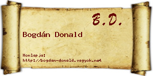 Bogdán Donald névjegykártya