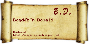 Bogdán Donald névjegykártya